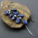 Srebrny wisior z lapis lazuli - oksydowany