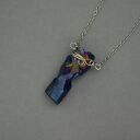 Naszyjnik Talizman z kwarcu tytanowego Aura - wire wrapping i stal chirurgiczna