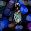 Naszyjnik Zuryn z awenturynem - miedziany wisiorek wire wrapping