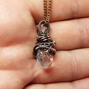 Kryształ górski m259 - wisiorek wire wrapping z miedzi