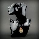 Wisiorek z kwarcem tytanowym - miedziany wire wrapping z hematytami