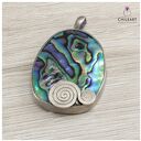 Paua abalone w srebrze - wisior 1408a