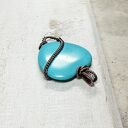 Howlit Serce M293 - turkusowy wisiorek wire wrapping z miedzi
