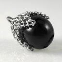 Czarny wisiorek XS w metalowej siateczce - szklana kropla boho (handmade)