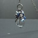 Kryształ górski - niebieski wisiorek 06