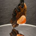 Wisiorek „Wierzbowy Karneol” - pirografia w drewnie, handmade