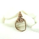 Krzemień pasiasty wisiorek wire wrapping - oksydowana miedź