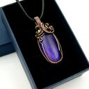 Wisiorek z fioletowym agatem wire wrapping
