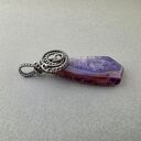 Mall - wisiorek z agatem i oksydowanym srebrem wire wrapping