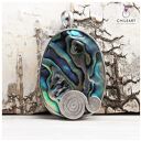 Paua abalone w srebrze - wisior 1408a