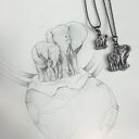 Słonie mini wisiorek ze srebra próby 925