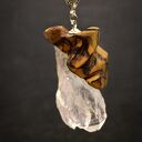 Naszyjnik wisiorek Jasny Ametyst i drzewo lipy, pirografia, wood Jewellery, upominek