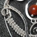 Wisiorek serce wire wrapping z karneolem - srebro 925/999