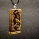 Tygrysie oka - Wisiorek z duszą natury pirografia, prezent, handmade, oryginalny
