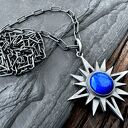 Duży, srebrny Gwiazda Wenus z lapisem lazuli 12 mm