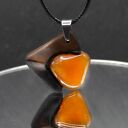 Wisiorek - lipa i karneol, wood Jewellery, naszyjnik, upominek, oryginalny, prezent