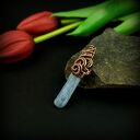Wisiorek z kyanitem - wire wrapping z miedzi