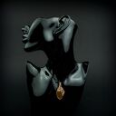 Agat brazylijski - ręcznie robiony wisiorek wire wrapping z miedzią i hematytem