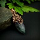 Fluorytowy wisiorek w technice wire wrapping