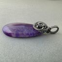 Viol - wisiorek z fioletowym agatem i oksydowanym srebrem, wire wrapping