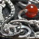 Wisiorek serce wire wrapping z karneolem - srebro 925/999