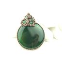 Wisiorek z dużym zielonym agatem w technice wire wrapping