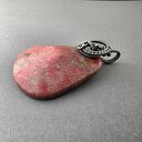 Wisiorek Mira z różowym jaspisem w oksydowanym srebrze - wire wrapping