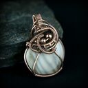 Krzemień pasiasty wisiorek wire wrapping - ręcznie robiona biżuteria z kamieniem naturalnym