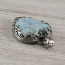 Larimar i srebro oksydowane - wisior 1726a