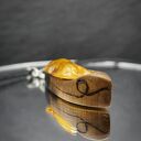 Wisiorek "Bursztynowy pazur" -żywioł ognia i bursztynowego światła, biżuteria z drewna, na święta