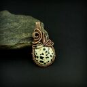 Jaspis dalmatyński wisiorek wire wrapping