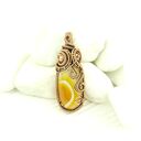Wisiorek z żółtym agatem wire wrapping