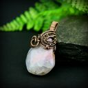 Miedziany wisiorek wire wrapping z agatem - prezent dla niej