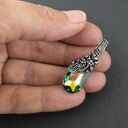 Wisiorek Swarovski Vitrail Medium z oksydowanego srebra - wire-wrapping (Anna Mroczek)