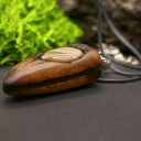 Wisiorek - Krzemień Pasiasty - biżuteria z duszą ziemi, pirografia, handmade, prezent