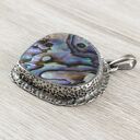 Wisior z paua abalone w srebrze 925 - 1936a