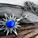 Duży, srebrny Gwiazda Wenus z lapisem lazuli 12 mm