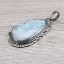 Larimar i srebro oksydowane - wisior 1951a