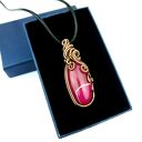 Wisiorek z różowym agatem - ręcznie robiony wire wrapping