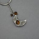 Breloczek księżyc tygrysie oko wire wrapping, oryginalny brelok