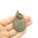 Wisiorek z kwarcem tytanowym - miedziany wire wrapping z hematytami