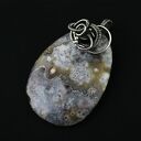 Kalama - duży wisior z agatem, wire-wrapping