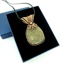 Wisiorek z kwarcem tytanowym - wire wrapping z miedzi i hematytem