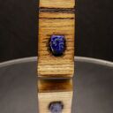 Wisiorek "Lapisowy spokój" z lapis lazuli - wypalane w drewnie i pirografia