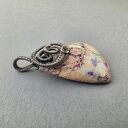 Mosa - duży wisior z jaspisem w oksydowanym srebrze (wire wrapping)