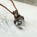 Kryształ górski m259 - wisiorek wire wrapping z miedzi