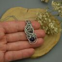 Wisiorek z ametystem - wire wrapping ze stali chirurgicznej