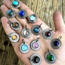 Srebrny wisiorek tribal z kamieniem agat fuksja