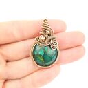 Wisiorek z zielonym agatem wire wrapping