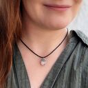 Boho wisior XS ze szklanej kropli w metalowej siateczce